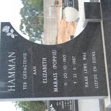 HAMMAN Elizabeth Marais 1915-1987
