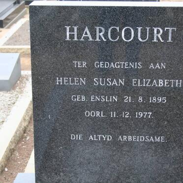HARCOURT Helen Susan Elizabeth nee ENSLIN 1895-1977