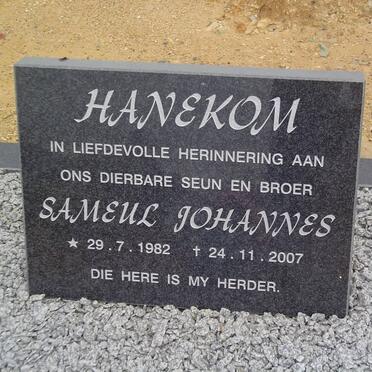 HANEKOM Sameul Johannes 1982-2007