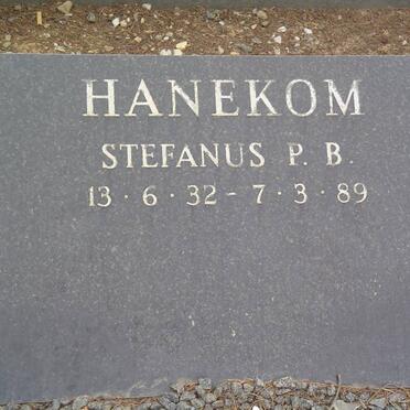 HANEKOM Stefanus P.B. 1932-1989