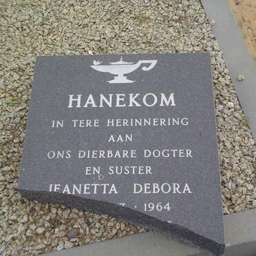 HANEKOM Jeanetta Debora 1964-1988