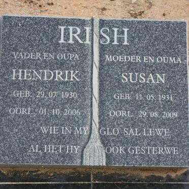IRISH Hendrik 1930-2006 &amp; Susan 1931-2009