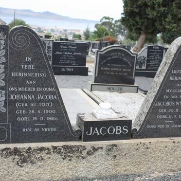 JACOBS Jacobus Wynand 1891-1961 &amp; Johanna Jacoba DU TOIT 1900-1985