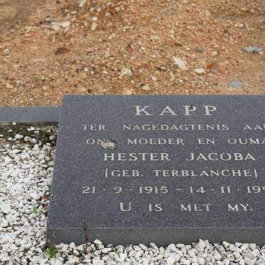 KAPP Hester Jacoba nee TERBLANCHE 1915-1990