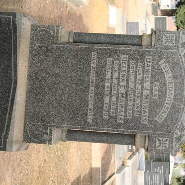 MARAIS Daniel J. 1851-1931 &amp; Helena E. 1854-1930