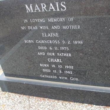 MARAIS Charl 1902-1982 &amp; Elaine CAIRNCROSS 1898-1975