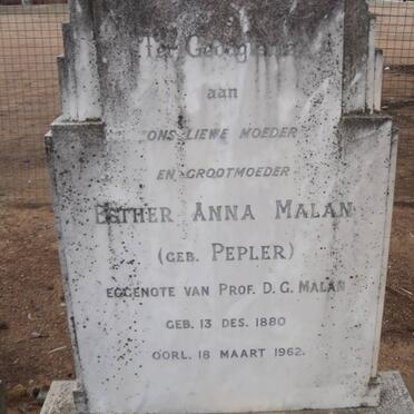 MALAN Esther Anna nee PEPLER 1880-1962