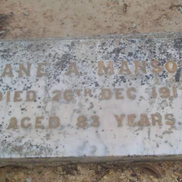 MANSON Jane A. -1913