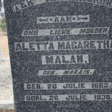 MALAN Aletta Magaretha nee MARAIS 1862-1935