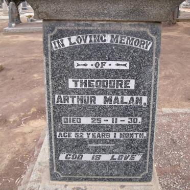 MALAN Theodore Arthur -1930