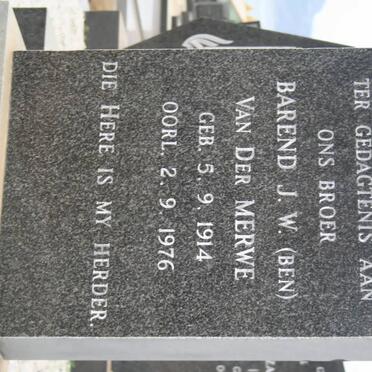 MERWE Barend J.W., van der 1914-1976
