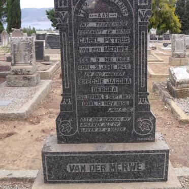 MERWE Carel Petrus, van der 1868-1940 &amp; Breggie Jacoba Debora 1872-1956