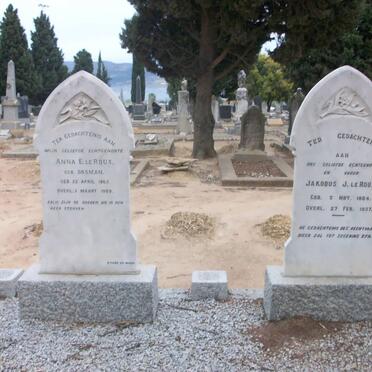 ROUX Jakobus J., le 1864-1937 &amp; Anna E. BOSMAN 1865-1909