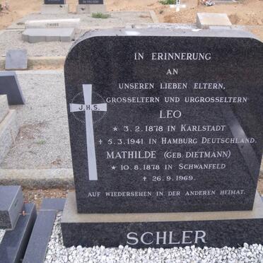 SCHLER Leo 1878-1941 &amp; Mathilde DIETMANN 1878-1969