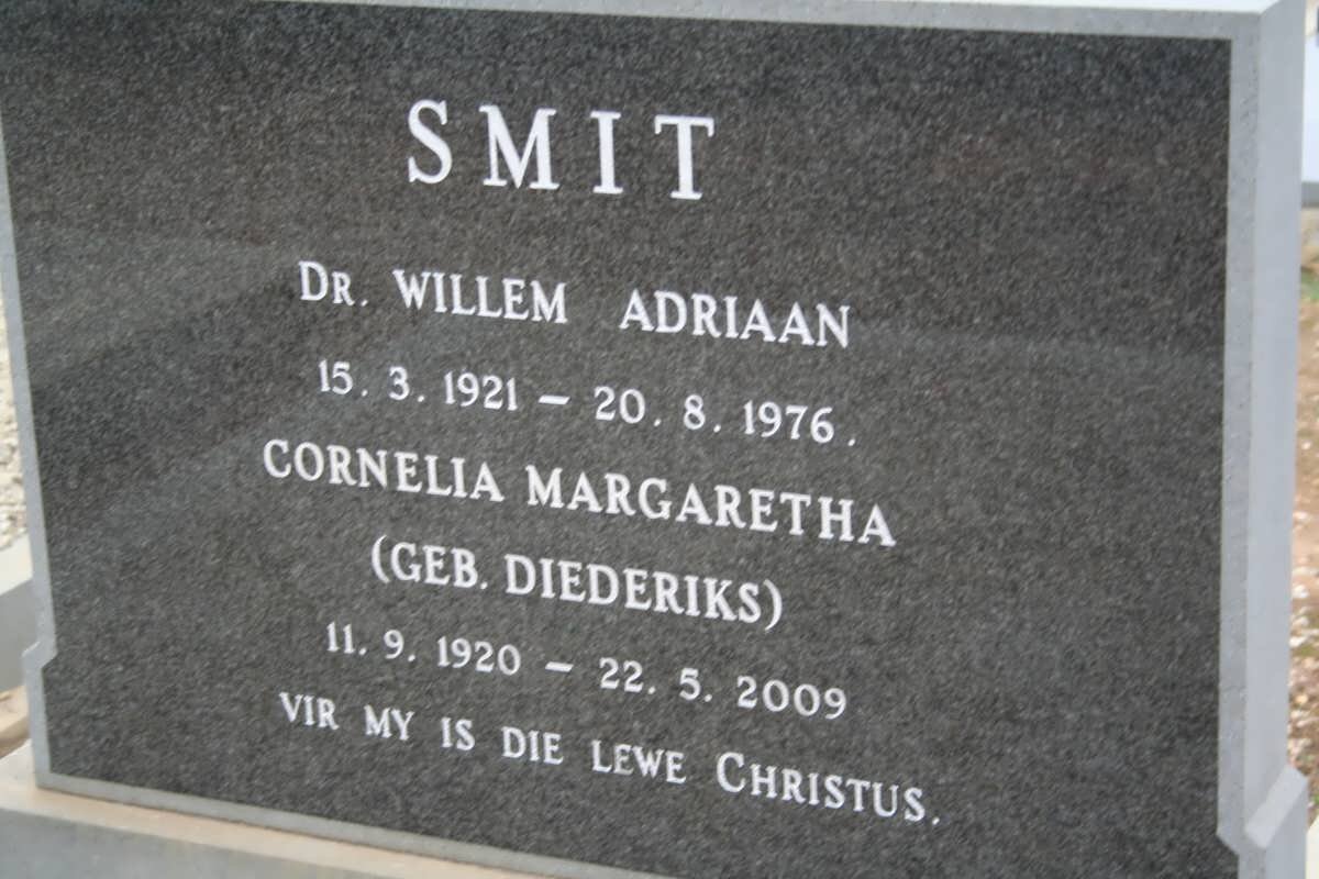 SMIT Willem Adriaan 1921-1976 &amp; Cornelia Margaretha DIEDERIKS 1920-2009
