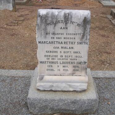 SMITH Marthinus Lourens 1879-1946 &amp; Margaretha Retief MALAN 1883-1932