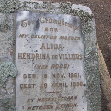 VILLIERS Alida Hendrina, de nee ROOS 1861-1930