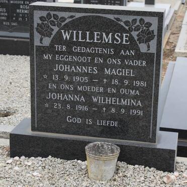 WILLEMSE Johannes Magiel 1905-1981 &amp; Johanna Wilhelmina 1916-1991