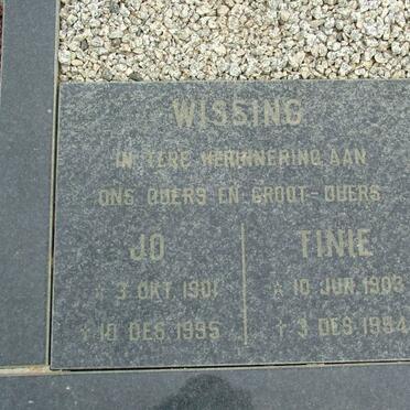 WISSING Jo 1901-1995 &amp; Tinie 1903-1994