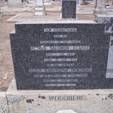 WOUDBERG Petrus Salomon Clarke 1895-1955 &amp; Alida Barendina Hendrina VAN NIEKERK 1894-1983