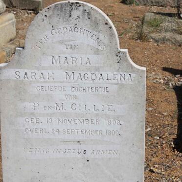 CILLIE Petrus Johannes 1864-1915 &amp; Maria S. Magdalena CILLIE 1865-1940 :: CILLIE Maria Sarah Magdalena 1899 -1900 