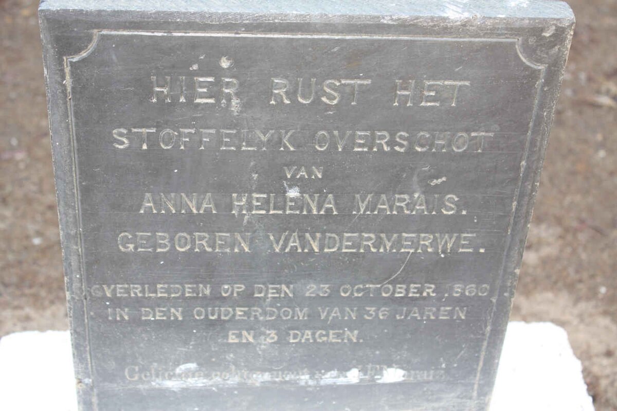 MARAIS Anna Helena nee VANDERMERWE -1860