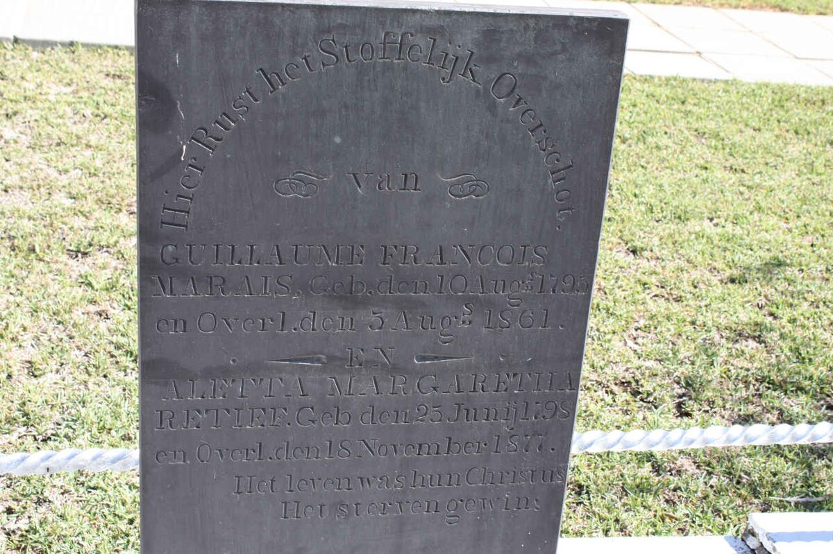 MARAIS Guillaume Francois 1795-1861 &amp; Aletta Margaretha RETIEF 1795-1877