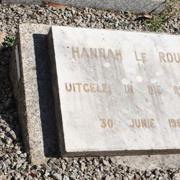 ROUX Hannah, le -1955