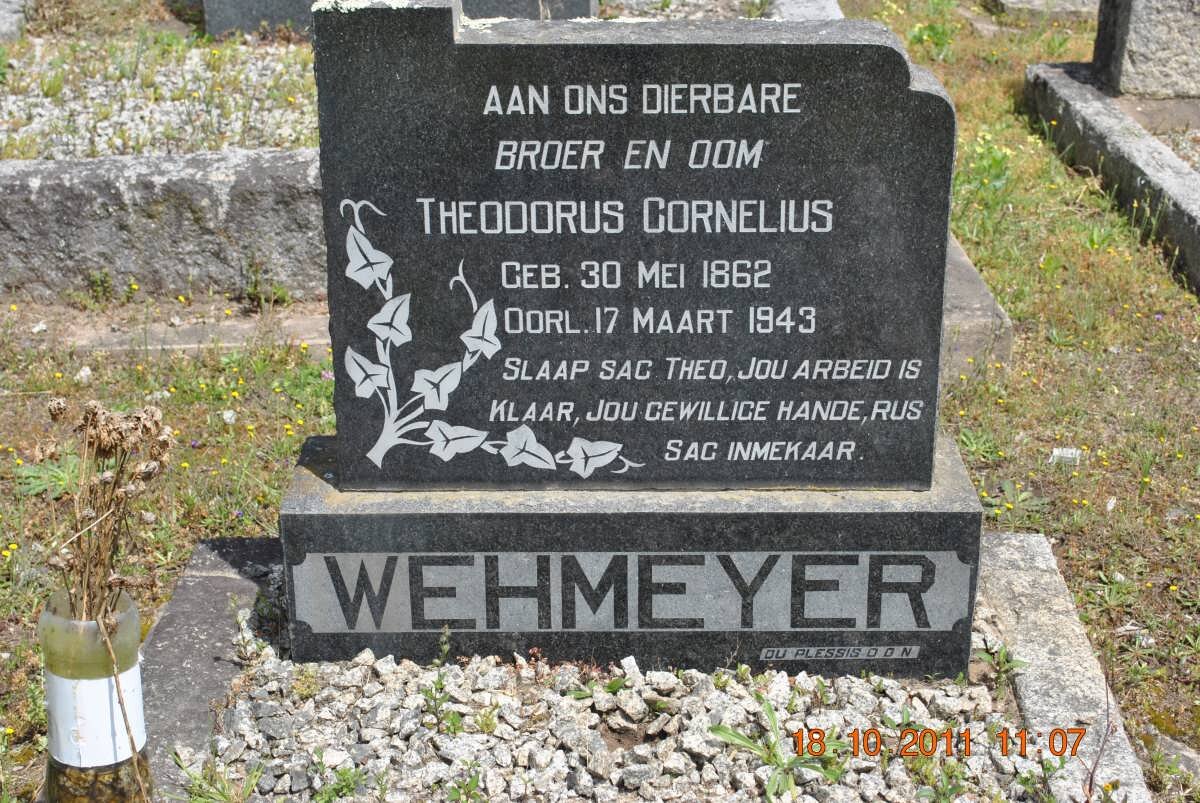 WEHMEYER Theodorus Cornelius 1862-1943