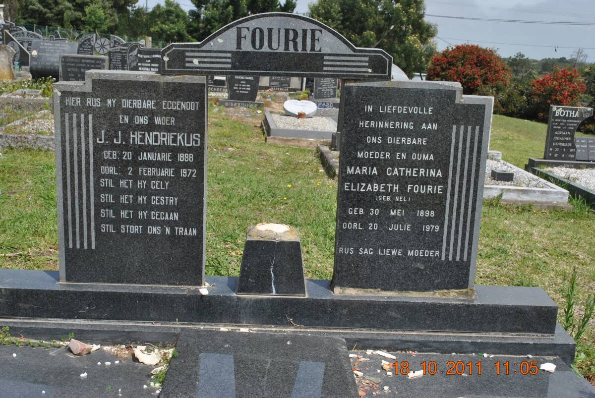 FOURIE J.J. Hendriekus 1898-1972 &amp; Maria Catherina Elizabeth NEL 1898-1979