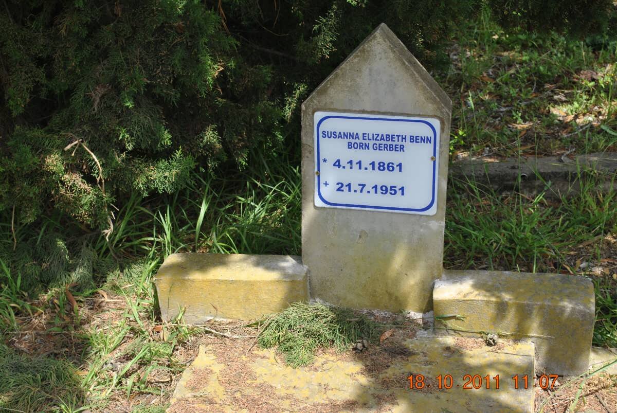 BENN Susanna Elizabeth nee GERBER 1861-1951