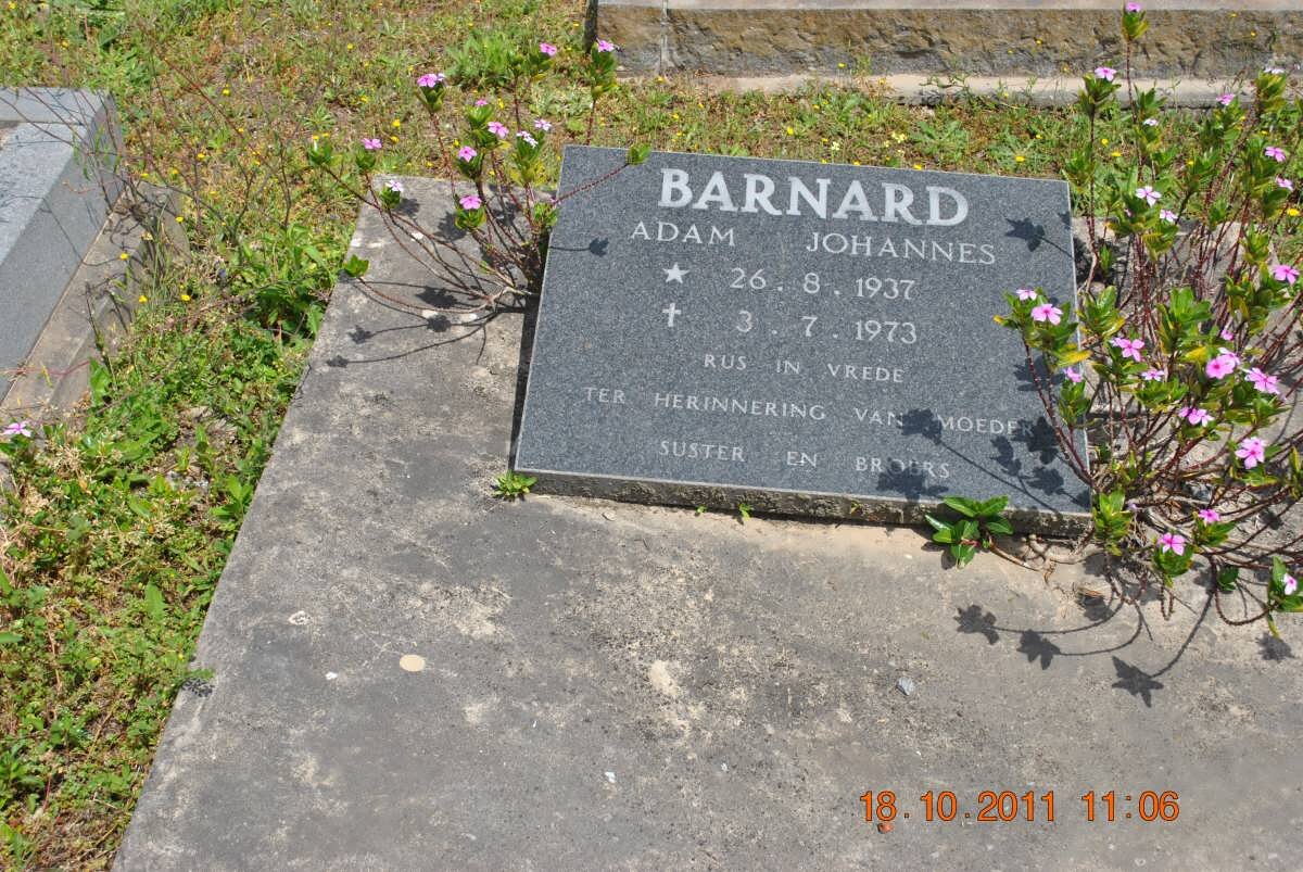 BARNARD Adam Johannes 1937-1973