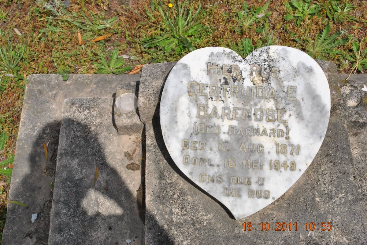 BARENDSE Gertruida E. nee BARNARD 1871-1949