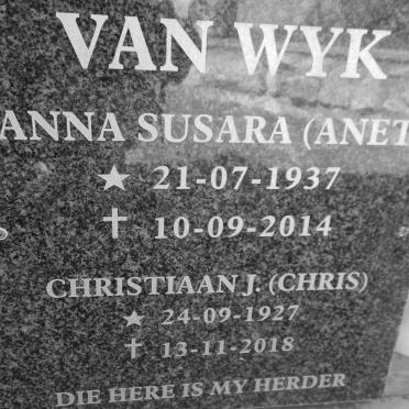 WYK Christiaan J., van 1927-2018 &amp; Anna Susara 1937-2014