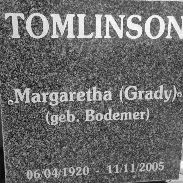 TOMLINSON Margaretha nee BODEMER 1920-2005