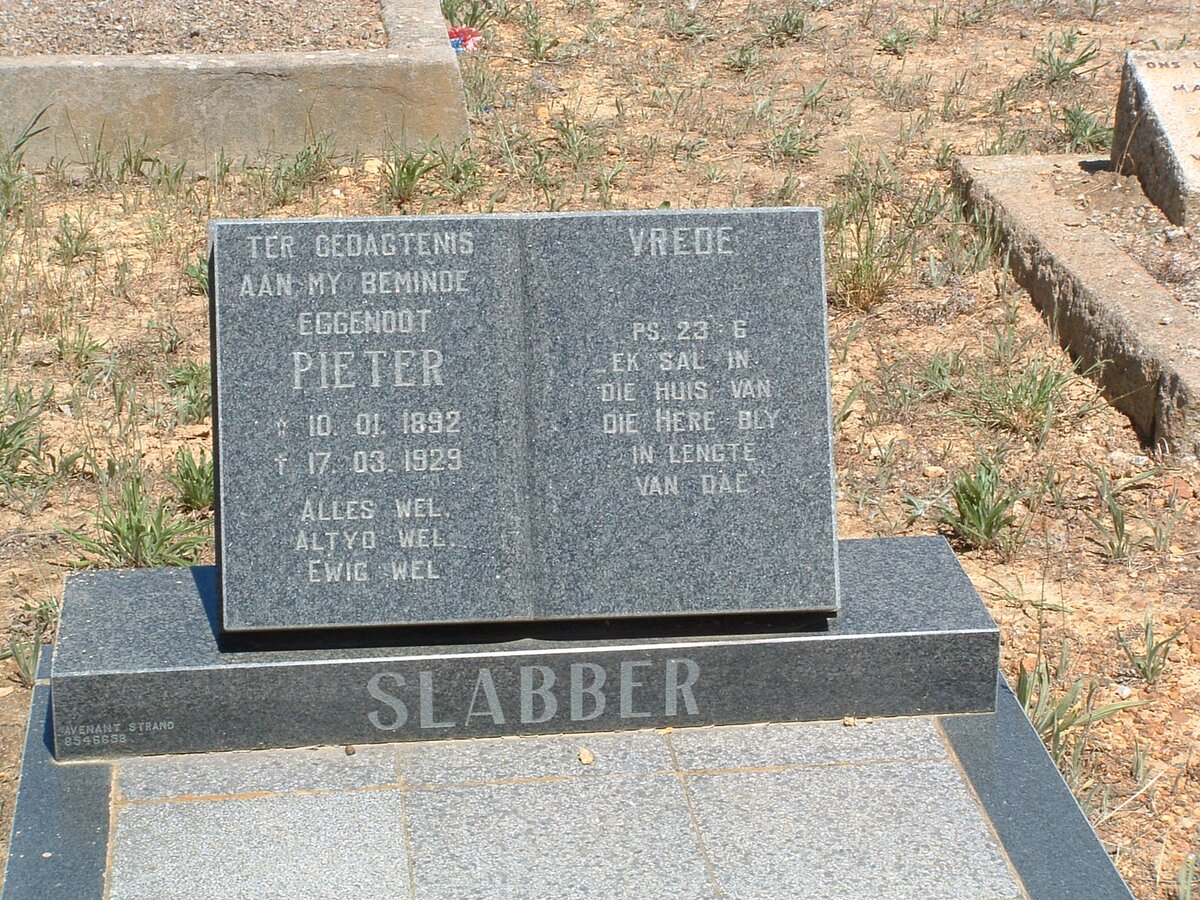 SLABBER Pieter 1892-1929