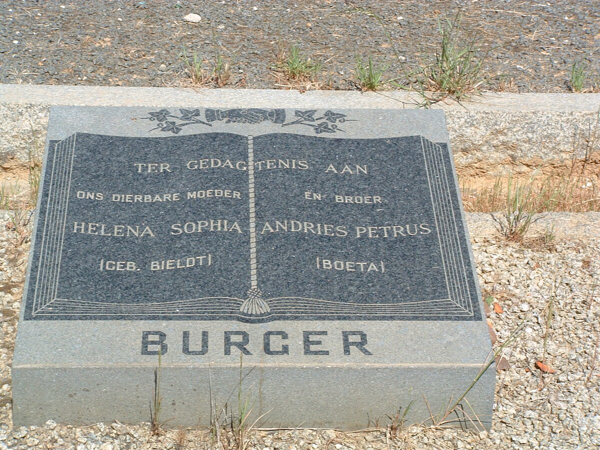 BURGER Andries Petrus :: BURGER Helena Sophia nee BIELDT