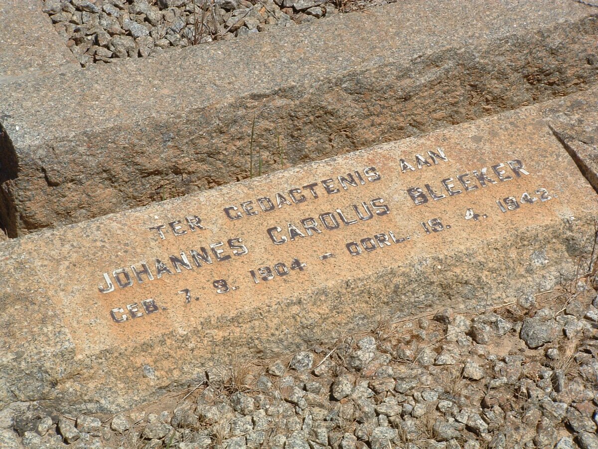 BLEEKER Johannes Carolus 1904-1942