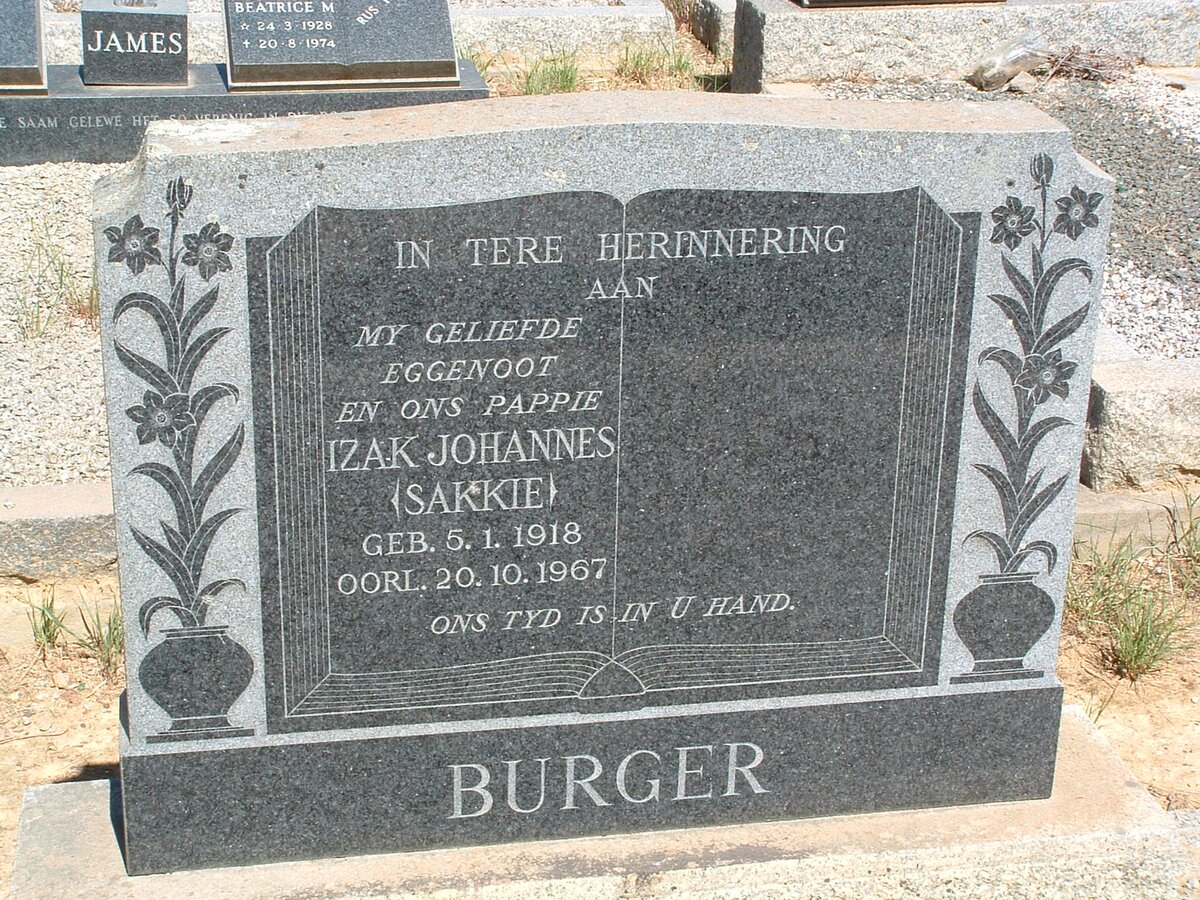 BURGER Izak Johannes 1918-1967