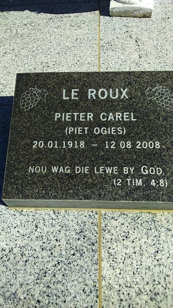 ROUX Pieter Carel, le 1918-2008
