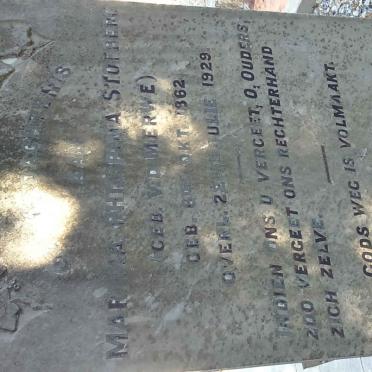 STOFBERG Martha Philipina nee V.D. MERWE 1862-1929