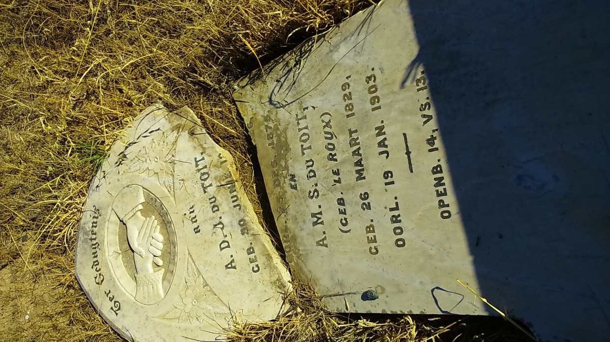 TOIT A.D.J., du 1826-1875 &amp; A.M.S. LE ROUX 1829-1903