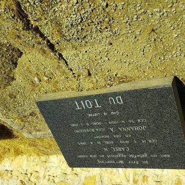 TOIT Carel W., du 1899-1965 &amp; Johanna A. ROSSOUW 1909-1981