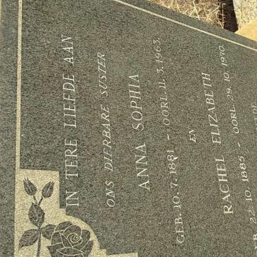 TOIT Anna Sophia, du 1881-1963 :: TOIT Rachel Elizabeth, du 1885-1970