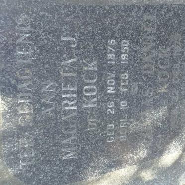 KOCK Servaas Daniel, de 1876-19?? &amp;  Magarieta J. 1876-1950