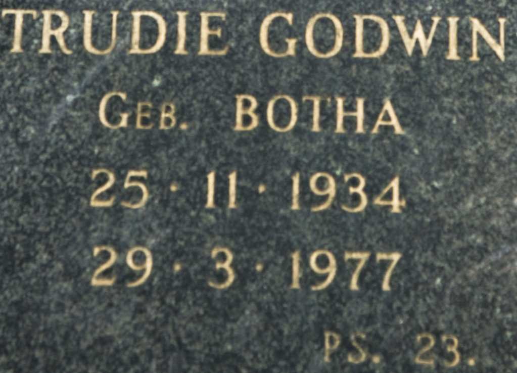 GODWIN Trudie nee BOTHA 1934-1977