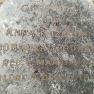 JORDAAN Anna Elizabeth Johanna 1894-1894