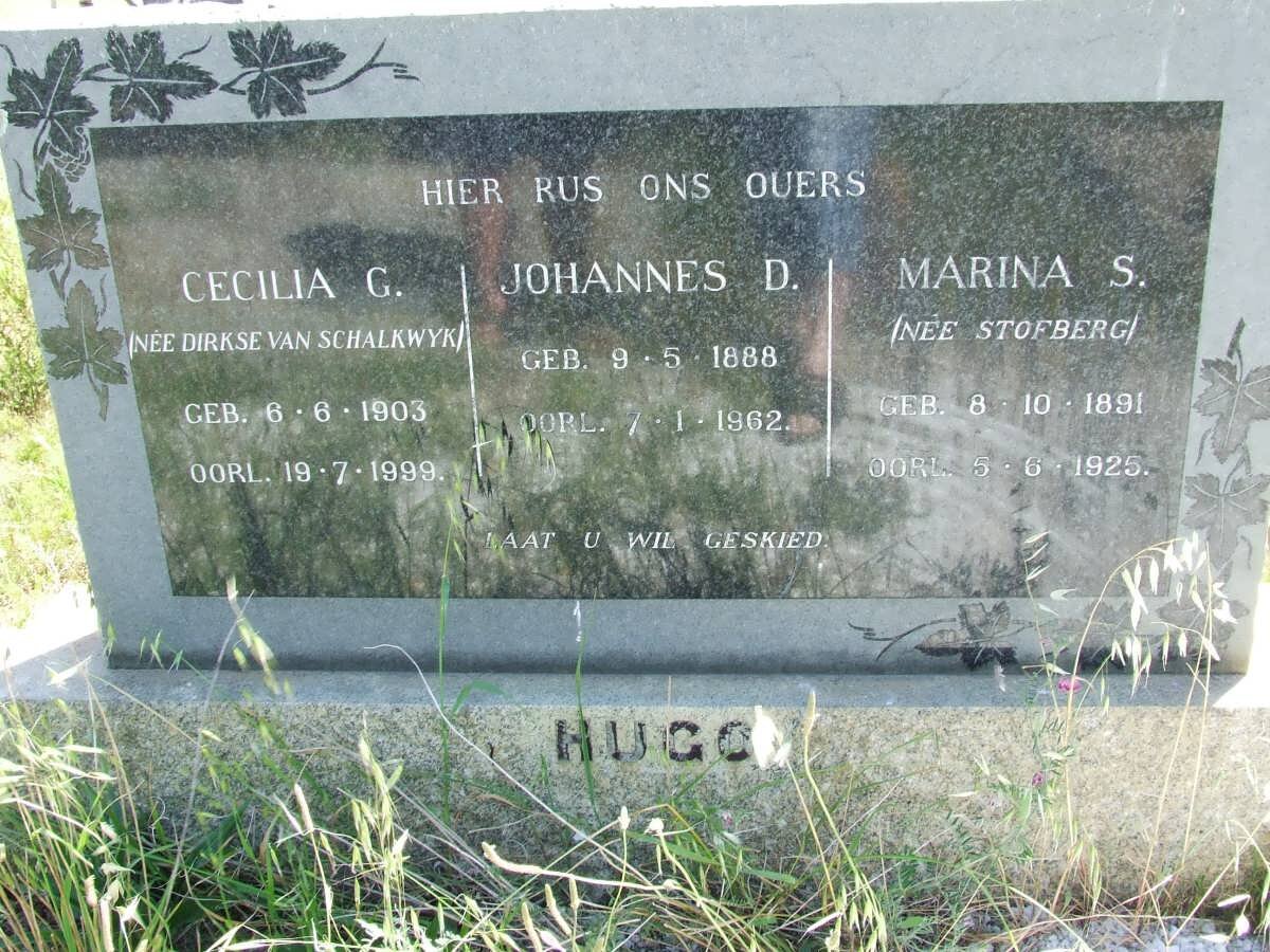 HUGO Johannes D.1888-1962 &amp; Marina S. STOFBERG 1891-1925 :: HUGO Cecilia G. nee DIRKSE VAN SCHALKWYK 1903-1999