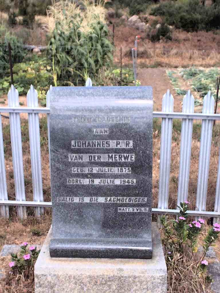 MERWE Johannes P.R., van der 1875-1945