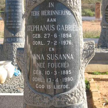 MALHERBE  Stephanus Gabriel 1894-1976 &amp; Anna Susanna FOUCHE 1895-1990
